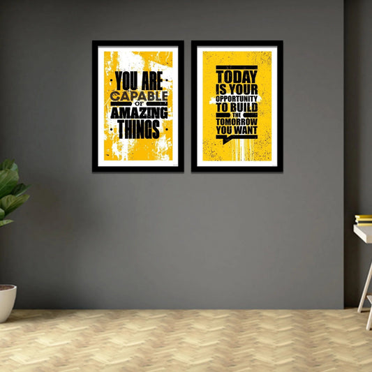 Set of 2 Framed Motivational Quote Posters