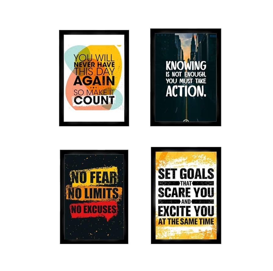 Set of 4 Framed Motivational Posters