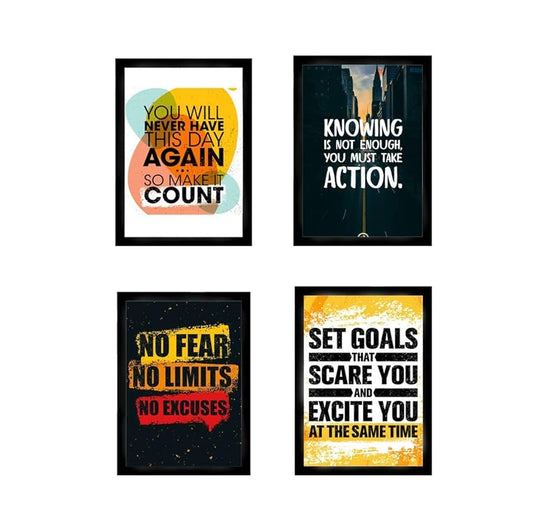 Set of 4 Framed Motivational Posters